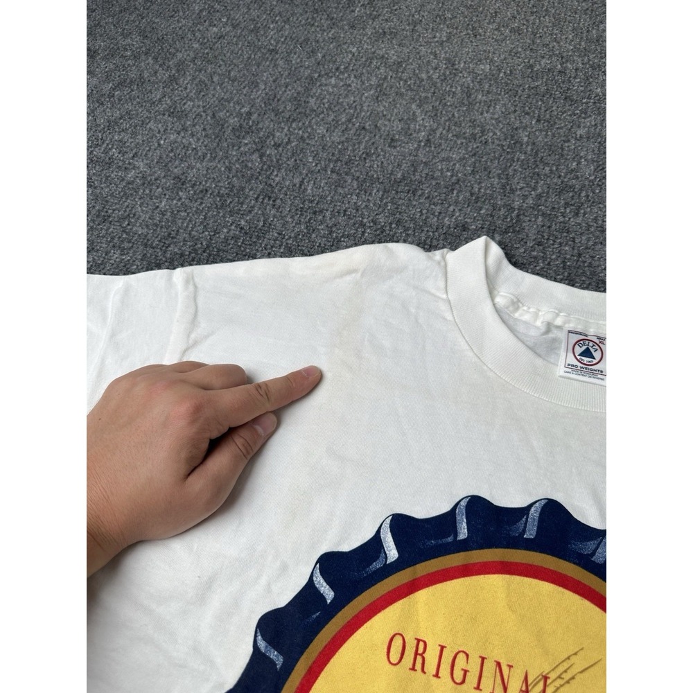 Mens T Shirt Coors Beer Logo Graphic White 1997 Bottle Cap, Size XL - Picture 6 of 7
